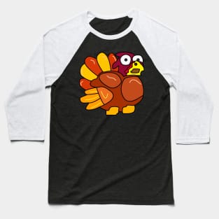 Chicken Turkey (a normal eye and facing the right side) - Thanksgiving Baseball T-Shirt